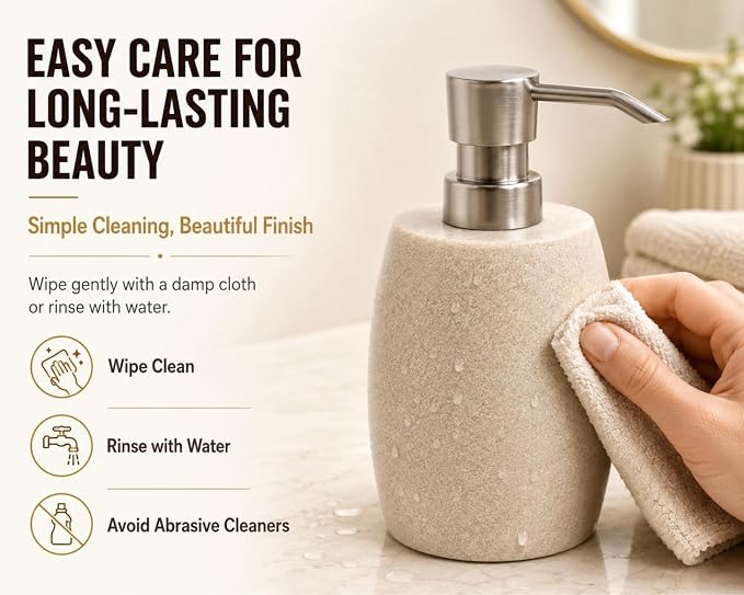 Clasin Home Sandstone Textured Resin Soap Dispenser - Image 6