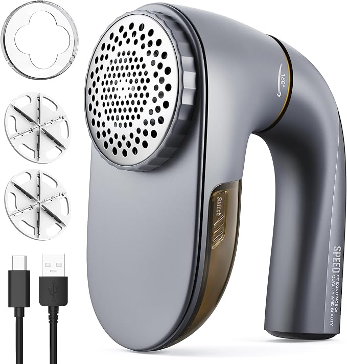 POPCHOSE Fabric Lint Shaver, 6-Leaf Blades & 2 Speed, 2000mAh Rechargeable | by Popularchoicesfromhere