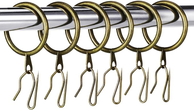Hotop 30 Pcs Metal Curtain Rings by HOTOP