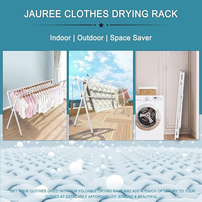 95 Inches Clothes Drying Rack, Drying Rack Clothing Folding Indoor Outdoor - Image 5