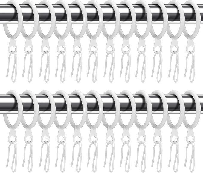 Hotop 60 Pcs 1.65 Inch Curtain Ring and 60 Pcs Pin Hook, 0.98/1.26/1.5/1.65 by HOTOP