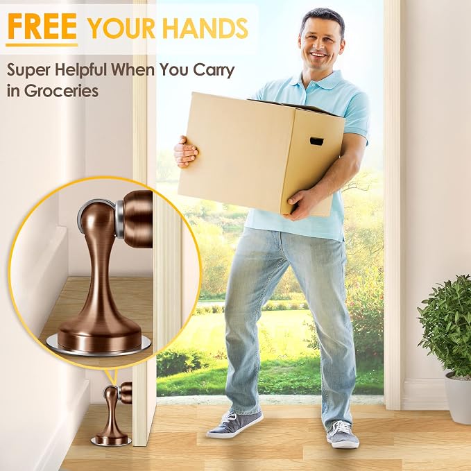 Door Stoppers Magnetic Door Catch, Stainless Steel Magnetic Door Stop 2 Pack - Image 4