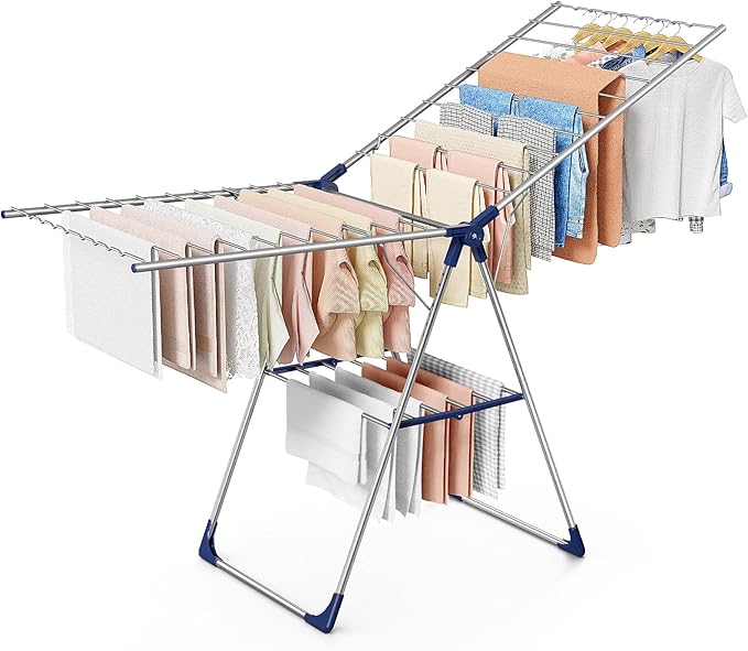 Sakugi Clothes Drying Rack, 69.5" Adjustable Wings, Foldable Design | Laundry by Sakugi