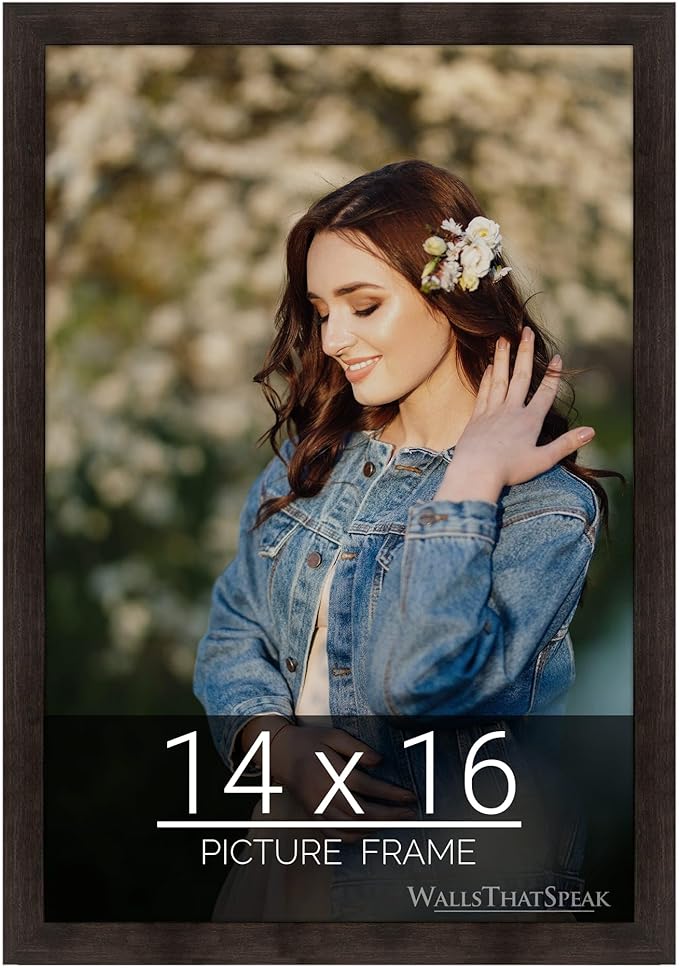 wallsthatspeak 14x16 Espresso Brown Picture Frame for Puzzles Posters Photos or Artwork