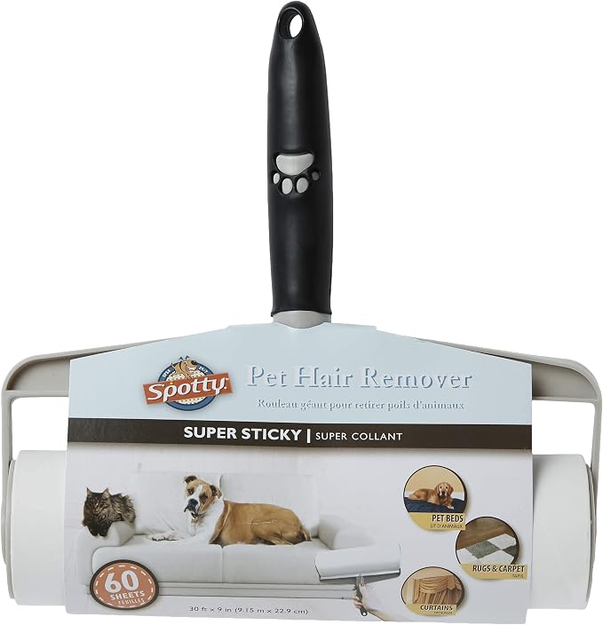 Spotty Supersize Extra Sticky, Adhesive Lint Roller, Pet Cat & Dog Hair Remover by RoyalPetIncorporated