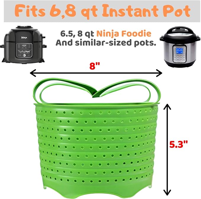 Silicone Steamer Basket | Foldable, Space-Saving | Fits 6,8 Qt Instant Pot and Similar-Sized Pressure Cookers Accessories
