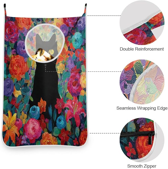 2PCS Hanging Laundry Hamper Bag Over the Door Laundry Hamper Wall Hamper Large - Image 6