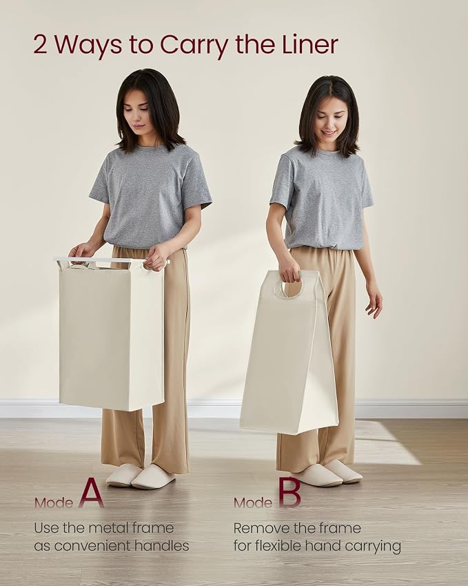 VASAGLE Laundry Hamper with Shelf, 4 Pull-Out Bags, 4 x 10.6 Gallons - Image 6