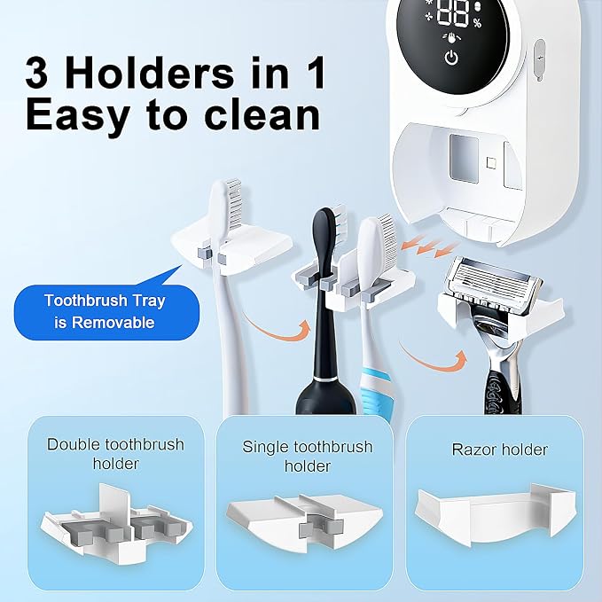 Toothbrush Holder and Cleaner Razor Holder/Dryer Light Cleaning and Air Drying - Image 5