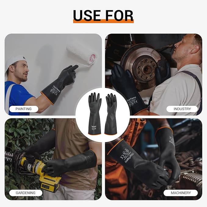 ThxToms Chemical Resistant Gloves, Puncture Resistant, Latex | Heavy Duty - Image 5