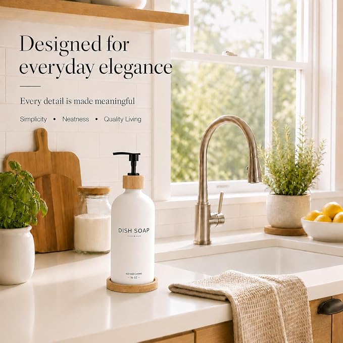 Dish Soap Dispenser, 16OZ Glass Kitchen Soap Dispenser - Image 5
