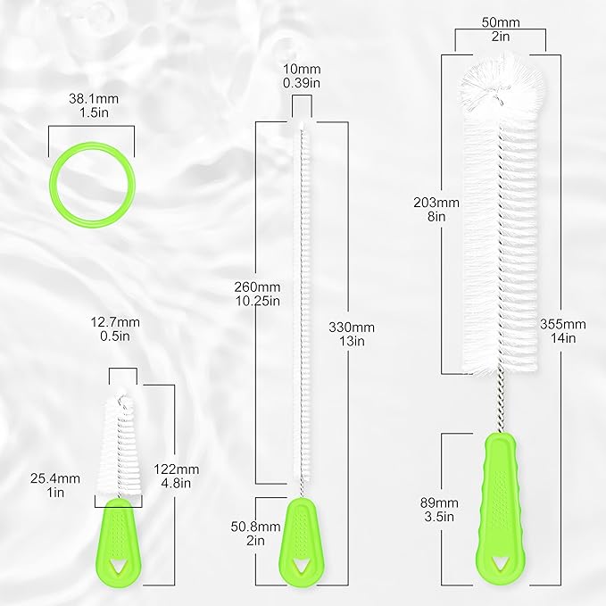 Rnoafmu Bottle Brush Set of 3, Sports Bottles, Coffee Cup, To-go Cups, Bendable - Image 2