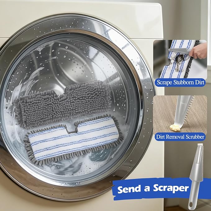 Two Sided Dust Mop for Floor Cleaning, 360°Microfiber Mop - Image 7