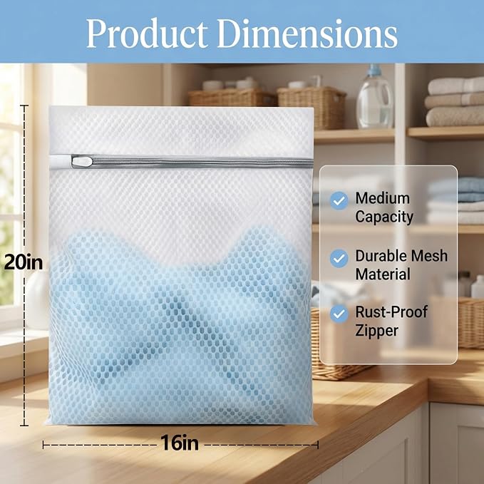 3Pcs Laundry Bags Mesh Wash Bags 16x20 Inches | - Image 3