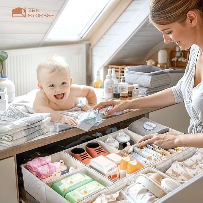 ZenStortage Cotton Linen Baby Drawer Organizers - Image 3