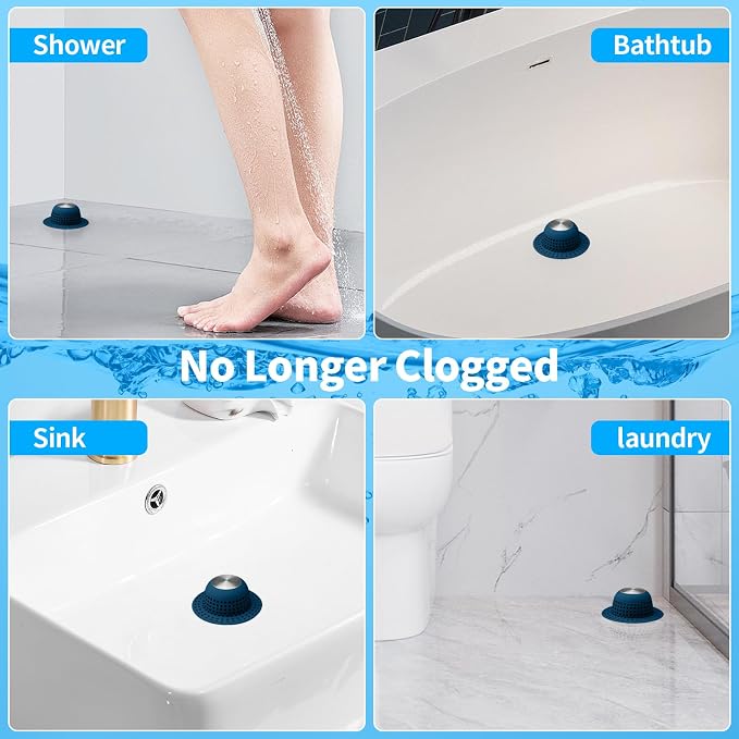 Aluvor Shower Drain Hair Catcher Bathtub Drain Cover Sink Drain Protector | - Image 2