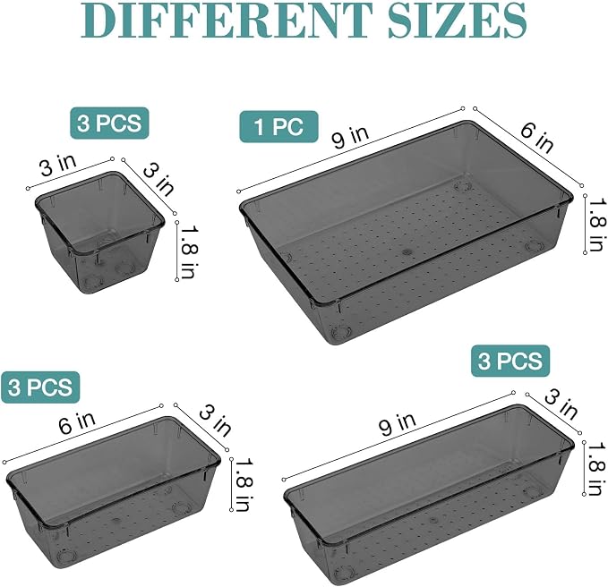 10 PCS Drawer Organizer Set, 5 Size Bathroom and kitchen organizer Trays | - Image 2