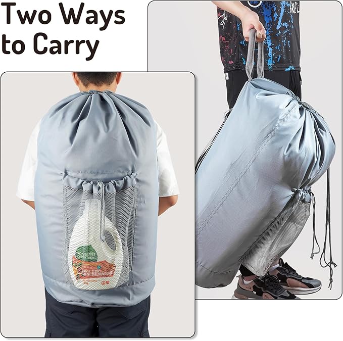 Seiritex Backpack Laundry Bag, Large Laundry Backpack - Image 5