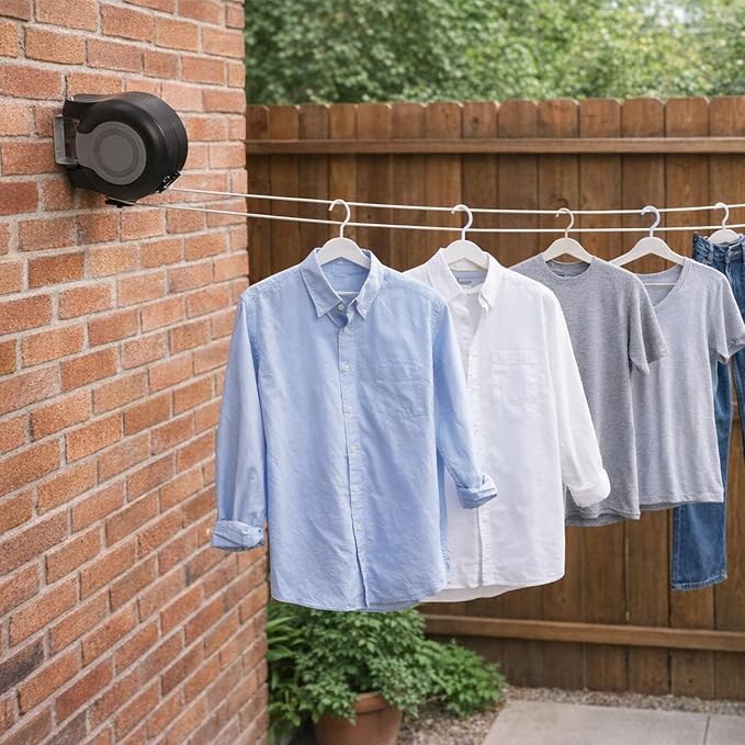 Dual Retractable Clothesline, 49 ft x 2 Portable Heavy Duty Washing Line - Image 7