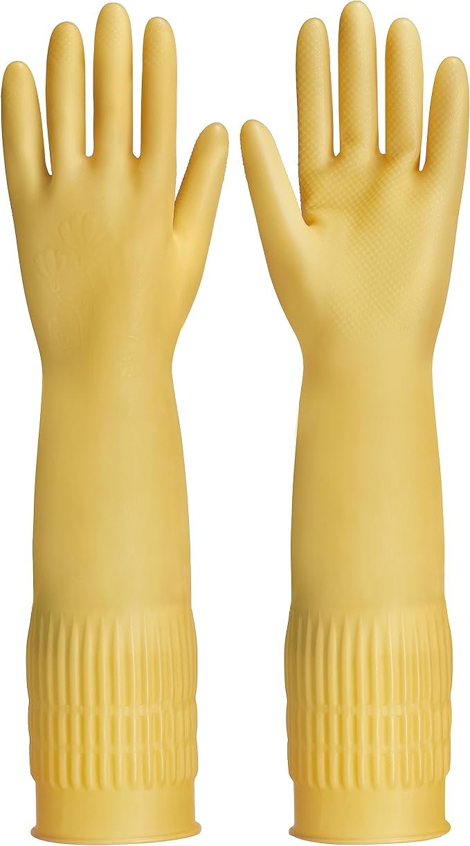 Rubber gloves on dishwashing cleaning 3 or 6 Pairs, Kitchen dish gloves by FCTTD