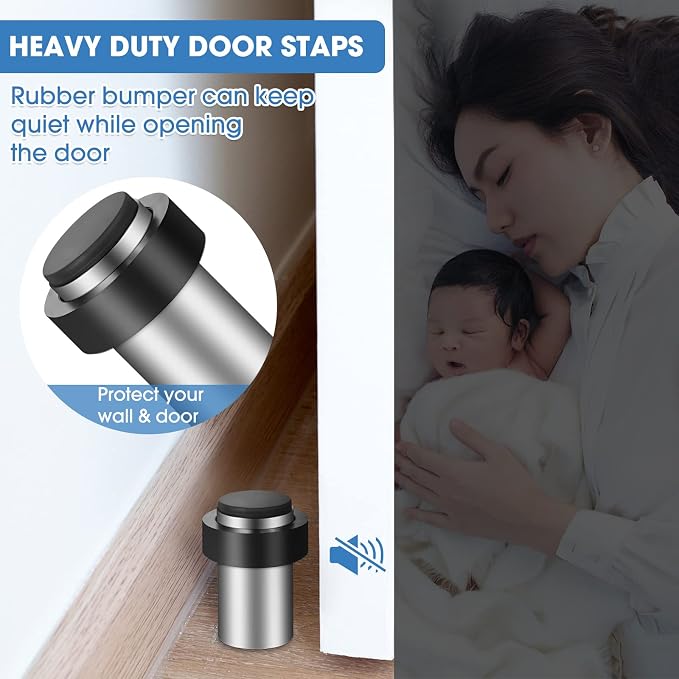 Chumia 30 Pcs Floor Mounted Door Stopper Stainless Steel, Wall Protector - Image 4