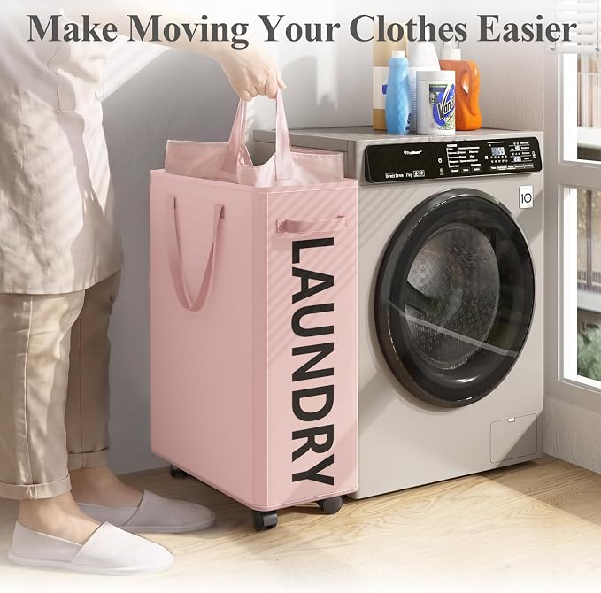 Optish 50L Slim Rolling Laundry Basket - Image 5
