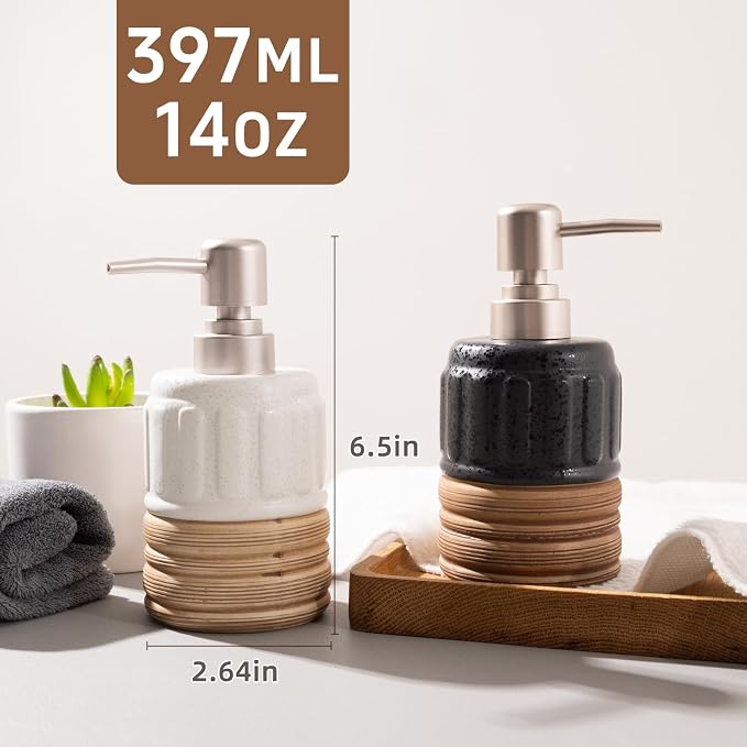 2 Pcs Soap Dispenser Bathroom, 14 Oz Liquid Hand Dish Soap Dispensers - Image 2