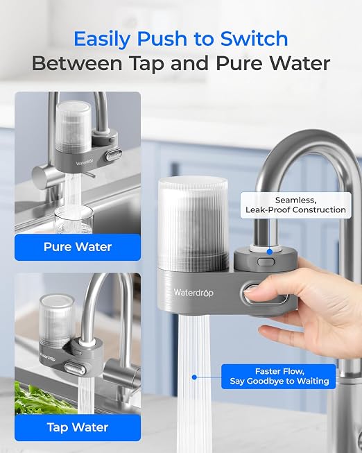 Waterdrop FC-07 Water Filter for Sink Faucet, Visible Filter Housing | Reduces - Image 9