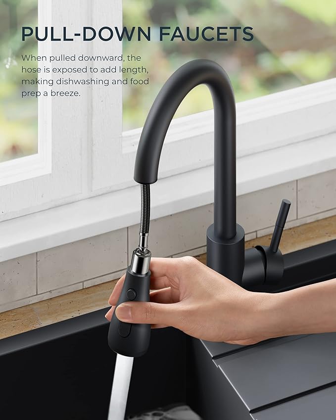 FORIOUS Black Kitchen Faucet - Image 2