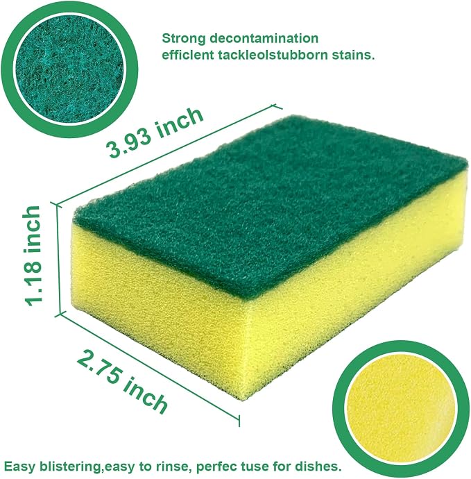 24 Pack Kitchen Cleaning Sponges, Scrub Sponges - Image 2