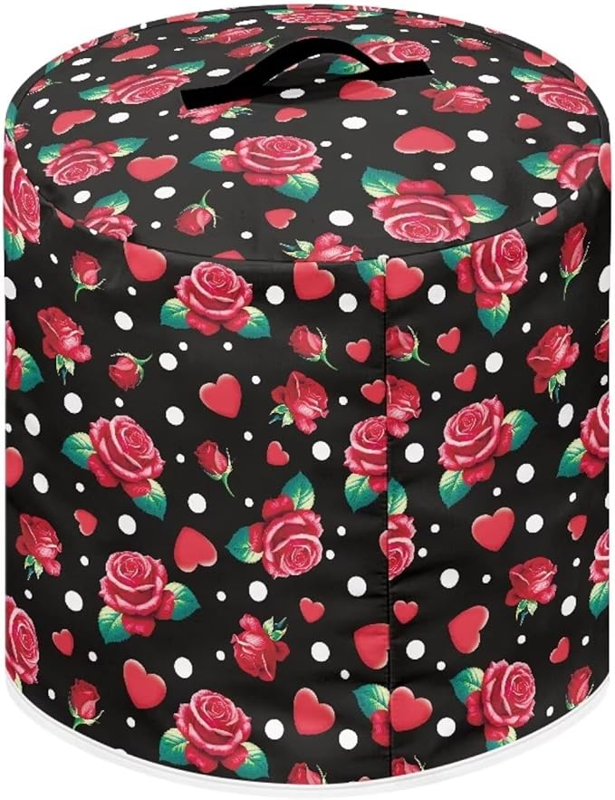 Dust Cover for 8 Quart Instant Pot and Extra Accessories,Red Rose Print Dust Proof Easy to Clean Pressure Cooker Cover Electric Appliance Cover Air Fryer Accessories with Pocket