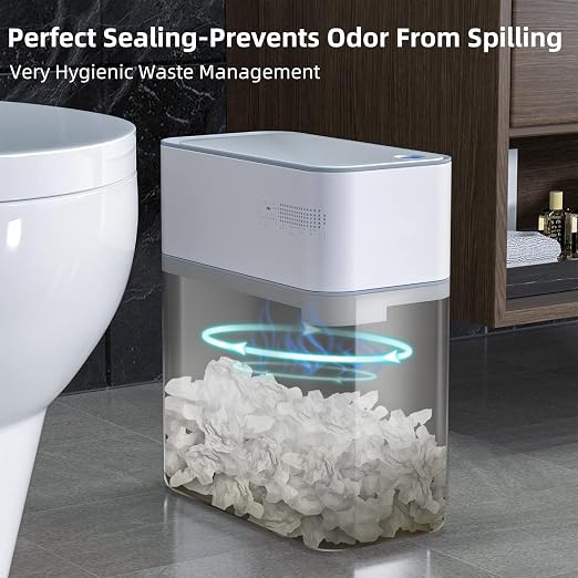 MOPALL Bathroom Trash Can with Lid Automatic Bagging Motion Sensor 3.5gal | - Image 5