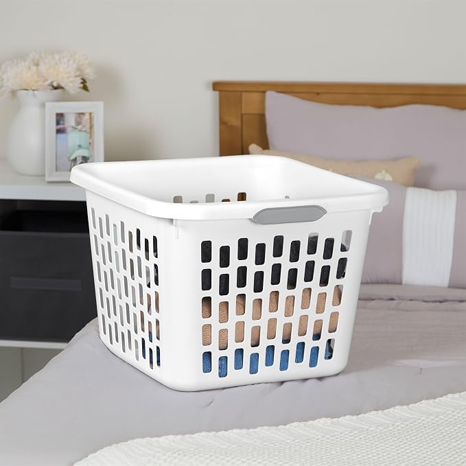 Sterilite Square Laundry Basket, Plastic Clothes Hamper - Image 5