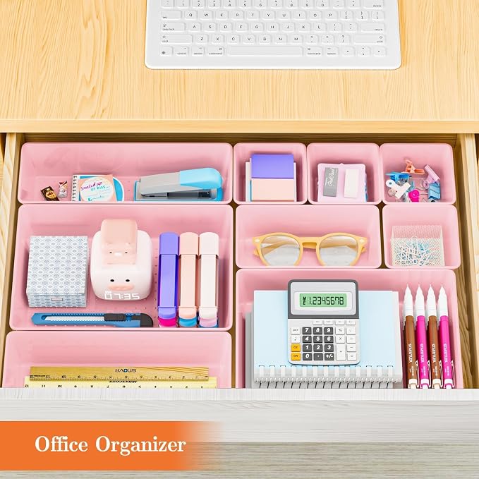 SpaceHacks 25 PCS Plastic Drawer Organizer, 4-Size Versatile Organizer Trays & - Image 6