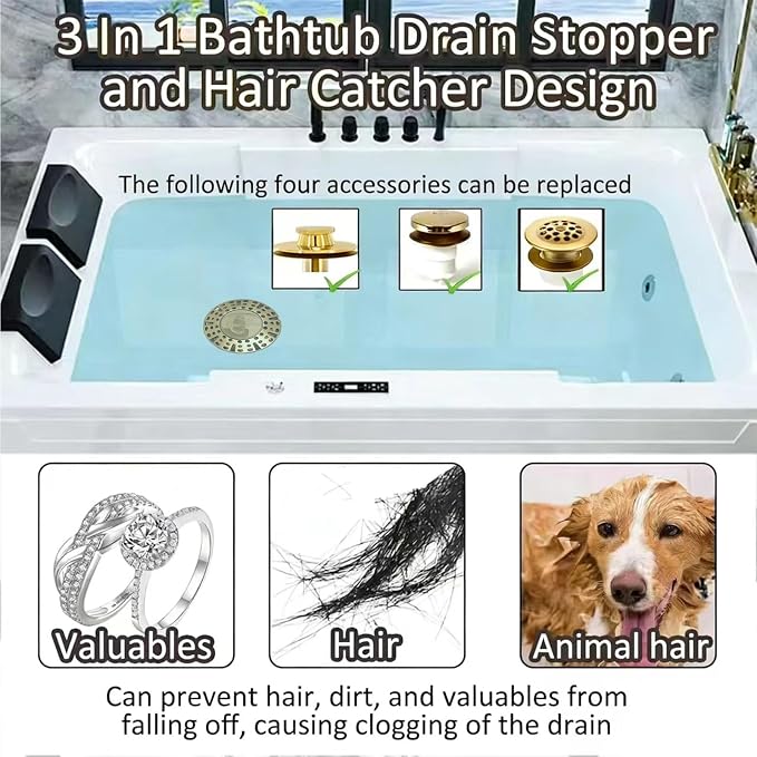 AzWzz Bathtub Drain Stopper, Pop Up Tub Stopper Plug - Image 3