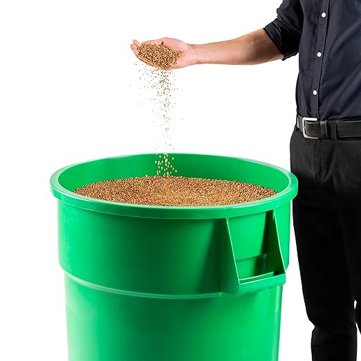 PRO&Family Commercial Round Trash Can, Ingredient Bin, Heavy-Duty Plastic, Anti-Static, Kitchen, Office, Outdoor Use (Green, 44 Gallon)