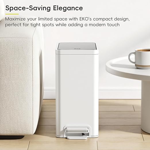 EKO Slim Small Bathroom Trash Can - Image 9