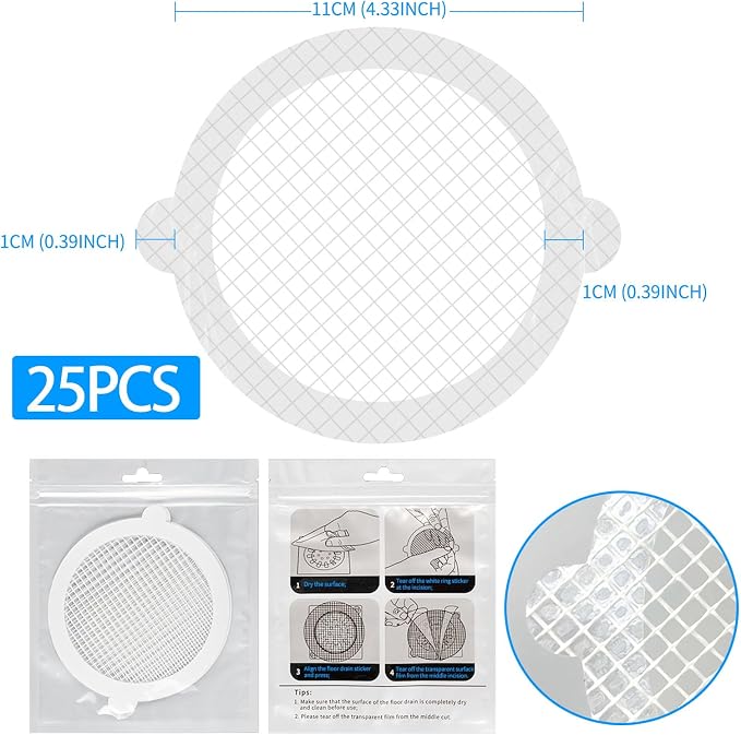 25pcs Disposable Shower Drain Hair Catcher Hair Trap - Image 2