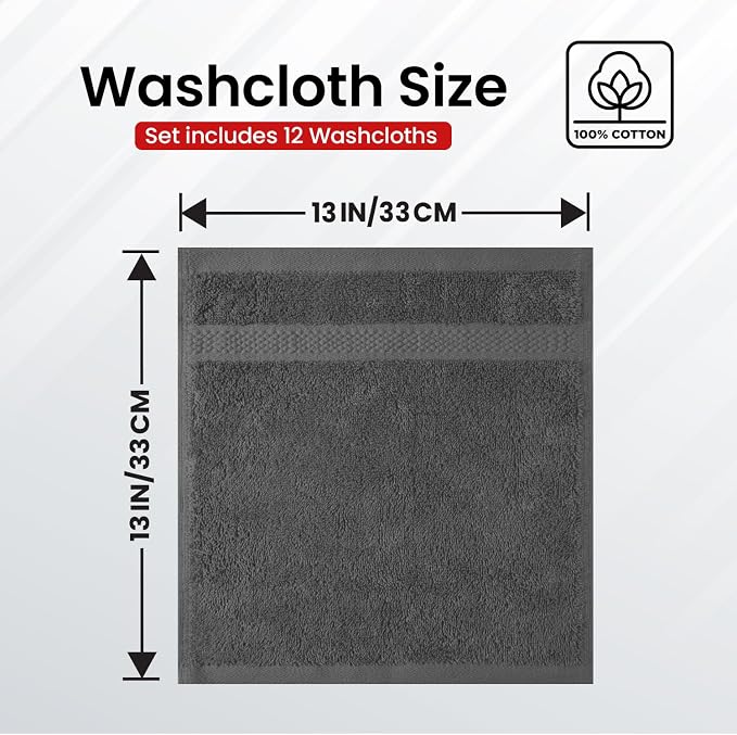 Infinitee Xclusives 100% Cotton Luxury Wash Cloths - Image 3
