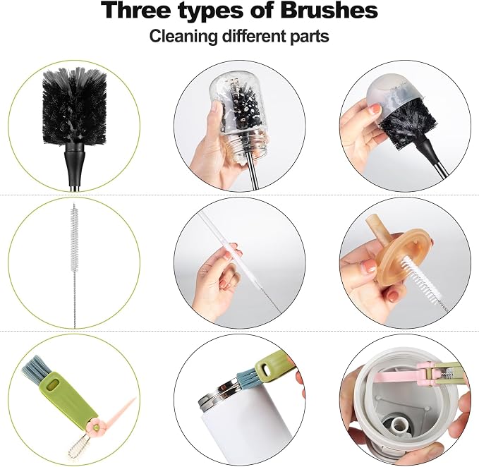 4 Pack Bottle Brush, Long Scrub Cleaning Brushes - Image 3