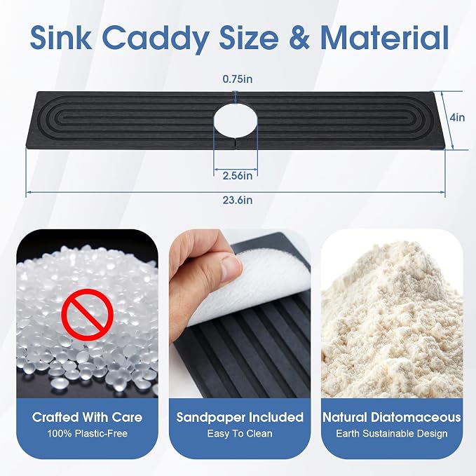 24 Inch Kitchen Sink Splash Guard, Sink Splash Guard Behind Faucet, Silicone - Image 3