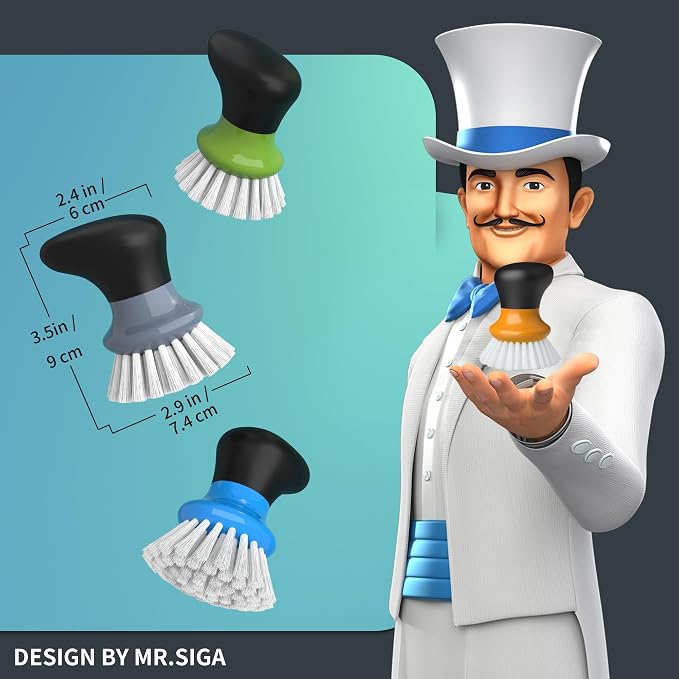 MR.SIGA Dish Scrub Brush, Palm Brush Dish Scrubber, sink cleaning, palm scrubber - Image 2
