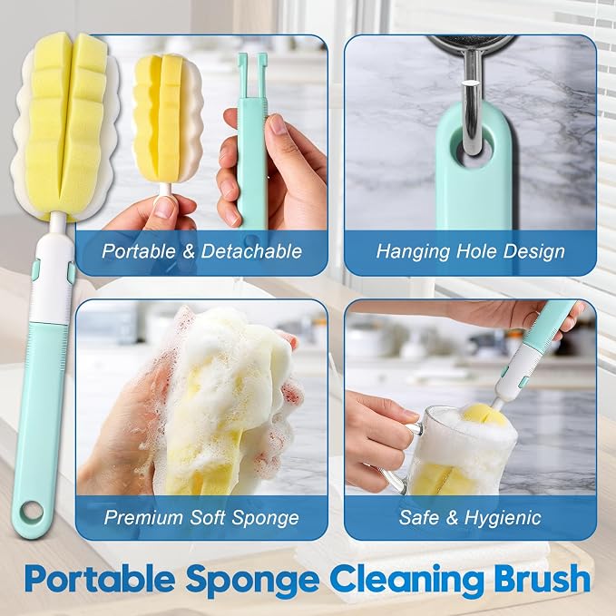 Bottle Brush Cleaner Set for Bottles, Cups and Straws Cleaning, 14 Pack | Long - Image 5