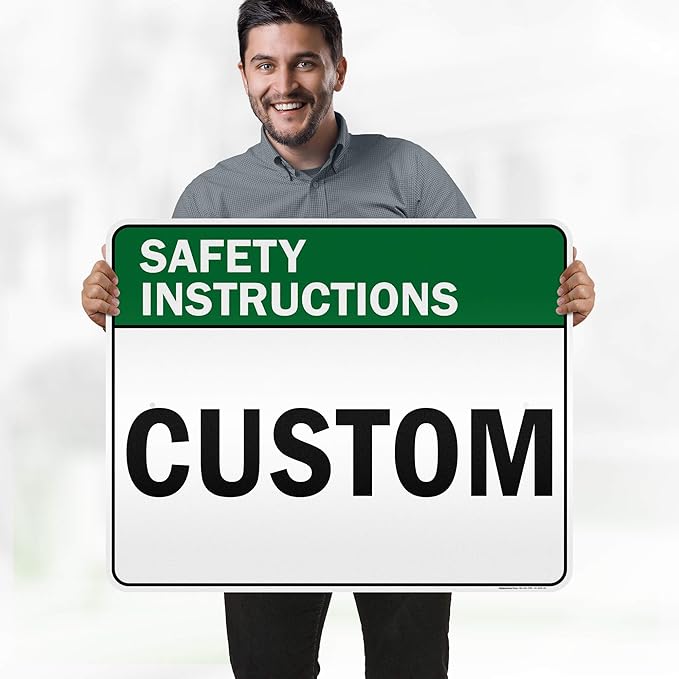 Custom Safety Instructions Sign, Ansi Sign, Osha Compliant, 24x30 Inches, 3M EGP Reflective, Rust Free .080 Aluminum, Fade Resistant, Made in USA by My Sign Center