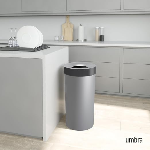 Umbra Vento Kitchen Trash Can, Open Top Bin, 16.5 Gallon, bag concealing design - Image 2