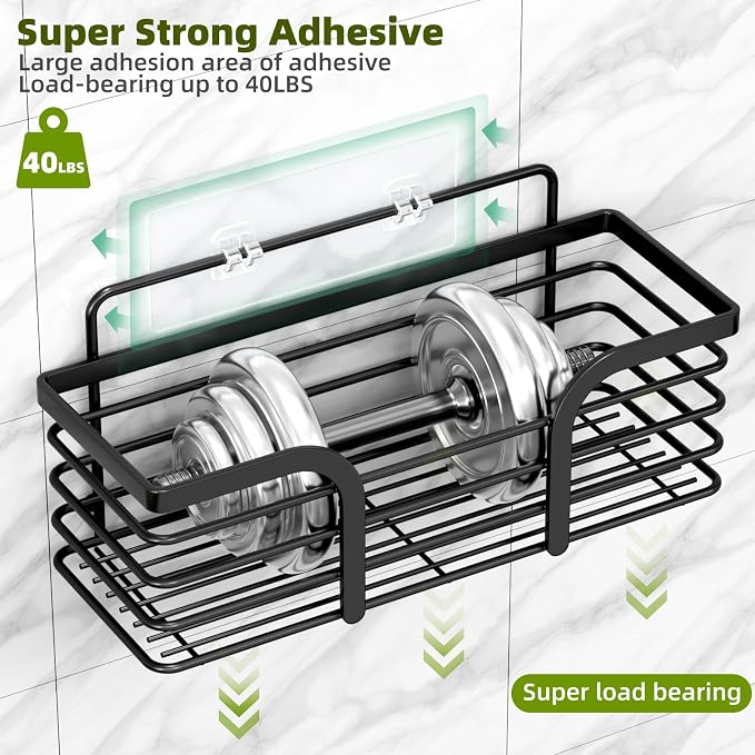 Yougai Shower Organizer with Soap Holder and Hooks - Image 6