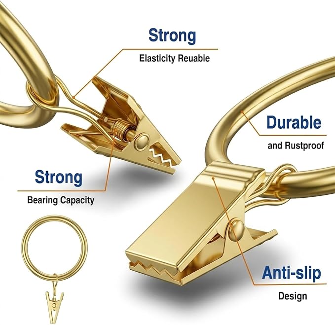 Lansian 100 Pack Curtain Rings - Image 7