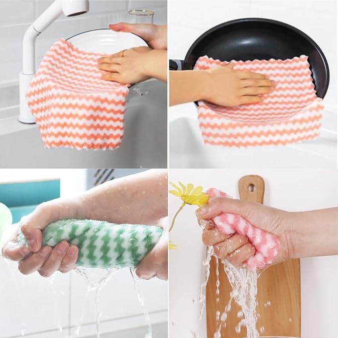 21 Pack Super Absorbent Dish Cloths Coral Velvet Microfiber Kitchen Towels - Image 3