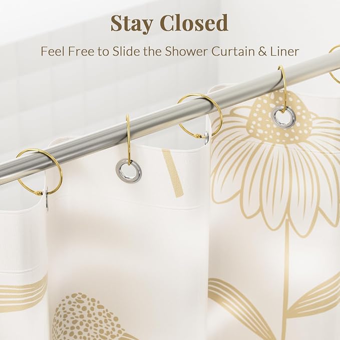 Bathway Shower Curtain Rings, Shower Curtain Hooks Rust Proof Shower Rings - Image 3