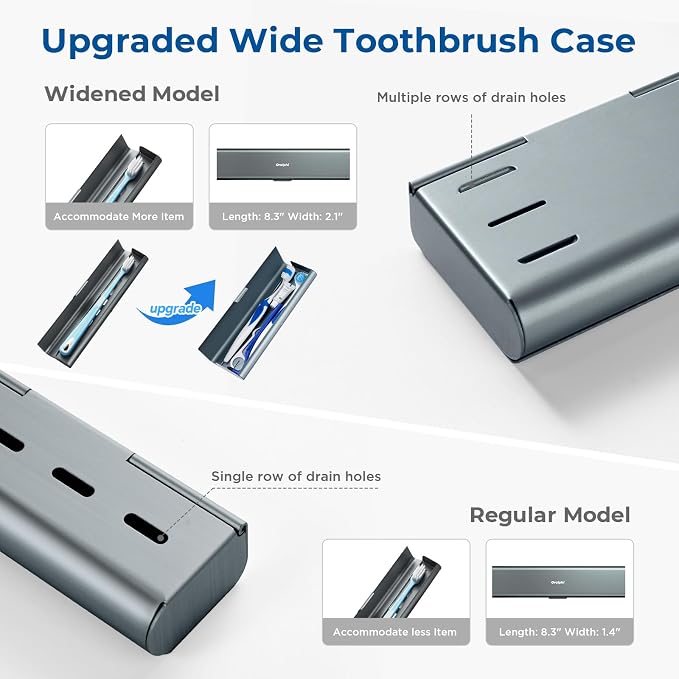 Wider Aluminum Toothbrush Travel Case, Portable Travel Toothbrush Holder - Image 7